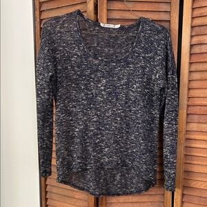Gibson Heathered Navy Long Sleeve Top